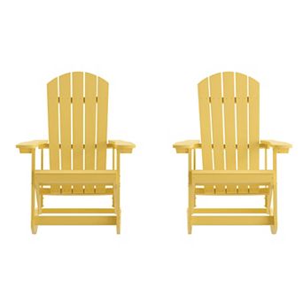 Flash Furniture Adirondack Poly Resin Rocking Chairs for Indoor/Outdoor Use - 2 Pack