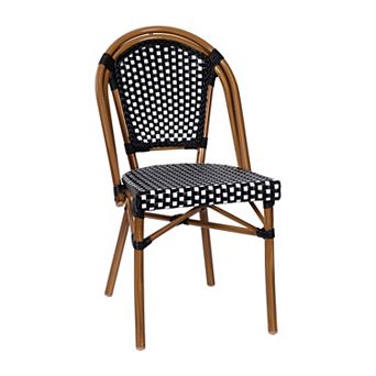Flash Furniture All-Weather Commercial Paris Chair with Rattan Print Aluminum Frame