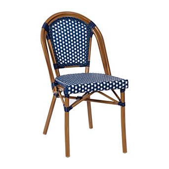 Flash Furniture All-Weather Commercial Paris Chair with Rattan Print Aluminum Frame