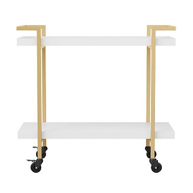 Martha Stewart Mobile 2 Tier Home Office Printer Cart with Side Storage