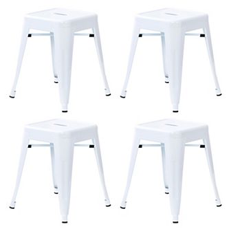 Flash Furniture 18 Inch Table Height Indoor Stackable Metal Dining Stool-Set of 4