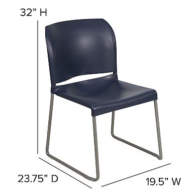 Flash Furniture 880 lb. Capacity Full Back Contoured Stack Chair with Powder Coated Sled Base