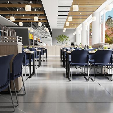 Flash Furniture 880 lb. Capacity Full Back Contoured Stack Chair with Powder Coated Sled Base