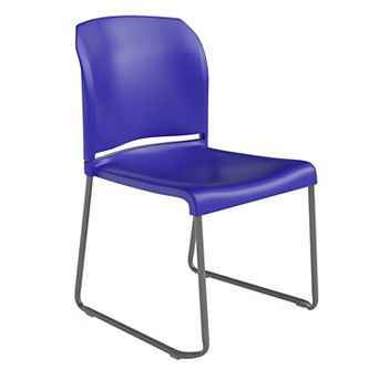 Flash Furniture 880 lb. Capacity Full Back Contoured Stack Chair with Powder Coated Sled Base