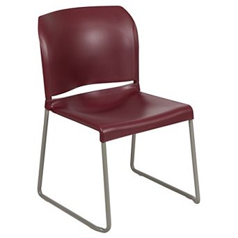 Flash Furniture 880 lb. Capacity Full Back Contoured Stack Chair with Powder Coated Sled Base