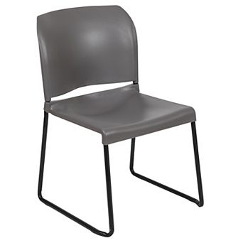 Flash Furniture 880 lb. Capacity Full Back Contoured Stack Chair with Powder Coated Sled Base
