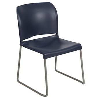 Flash Furniture 880 lb. Capacity Full Back Contoured Stack Chair with Powder Coated Sled Base
