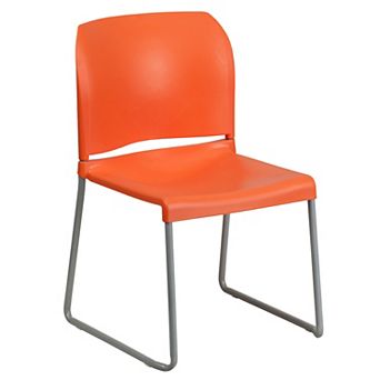 Flash Furniture 880 lb. Capacity Full Back Contoured Stack Chair with Powder Coated Sled Base