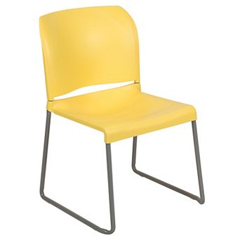 Flash Furniture 880 lb. Capacity Full Back Contoured Stack Chair with Powder Coated Sled Base