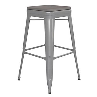 Flash Furniture Indoor/Outdoor Backless Bar Stool with Poly Resin Seat