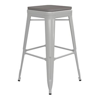 Flash Furniture Indoor/Outdoor Backless Bar Stool with Poly Resin Seat
