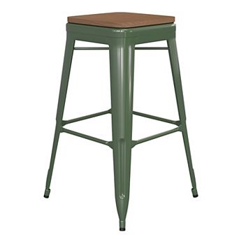 Flash Furniture Indoor/Outdoor Backless Bar Stool with Poly Resin Seat