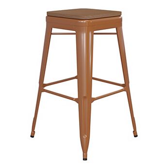 Flash Furniture Indoor/Outdoor Backless Bar Stool with Poly Resin Seat