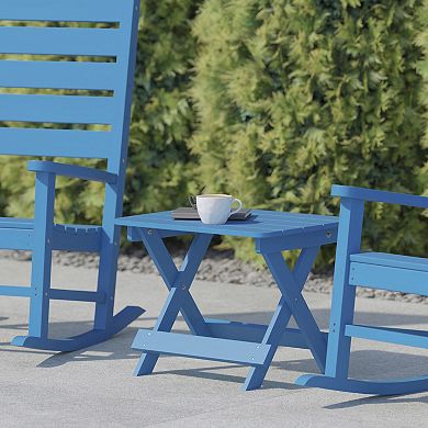 Flash Furniture Commercial Grade All-Weather Portable Folding Adirondack Side Table