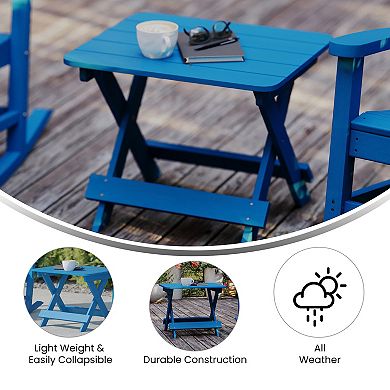 Flash Furniture Commercial Grade All-Weather Portable Folding Adirondack Side Table