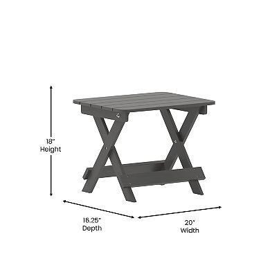 Flash Furniture Commercial Grade All-Weather Portable Folding Adirondack Side Table