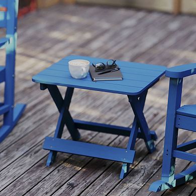 Flash Furniture Commercial Grade All-Weather Portable Folding Adirondack Side Table