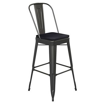 Flash Furniture All-Weather Commercial Bar Stool with Removable Back & Poly Resin Seat