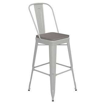 Flash Furniture All-Weather Commercial Bar Stool with Removable Back & Poly Resin Seat