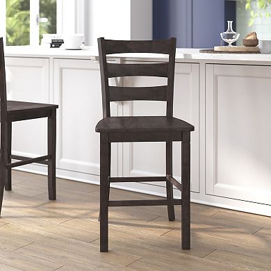 Flash Furniture Commercial Grade Wooden Counter Height Stool, Set of 2