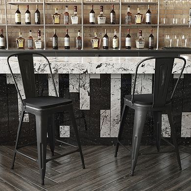 Flash Furniture All-Weather Counter Height Stool with Poly Resin Seat