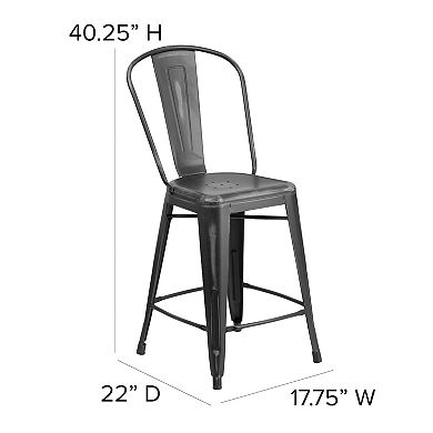 Flash Furniture All-Weather Counter Height Stool with Poly Resin Seat