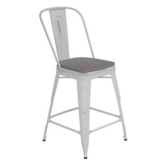 Flash Furniture All-Weather Counter Height Stool with Poly Resin Seat