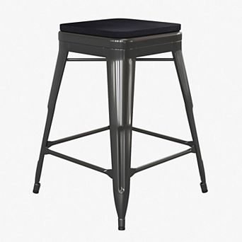 Flash Furniture Indoor/Outdoor Backless Counter Stool with Poly Resin Seat