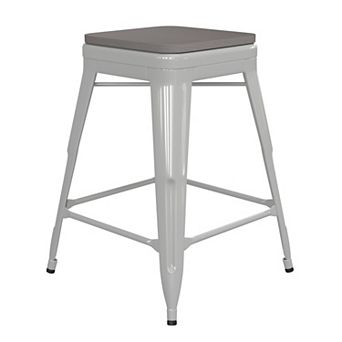 Flash Furniture Indoor/Outdoor Backless Counter Stool with Poly Resin Seat