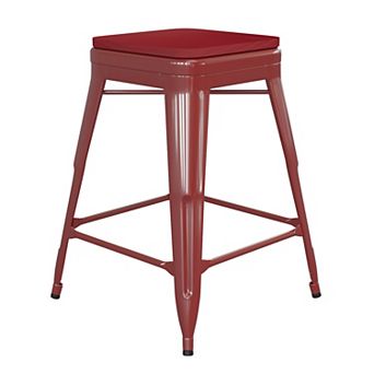 Flash Furniture Indoor/Outdoor Backless Counter Stool with Poly Resin Seat