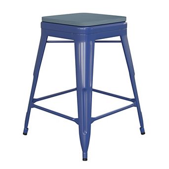 Flash Furniture Indoor/Outdoor Backless Counter Stool with Poly Resin Seat