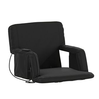 Flash Furniture Foldable Reclining Stadium Chair with Backpack Straps and Heated Seat