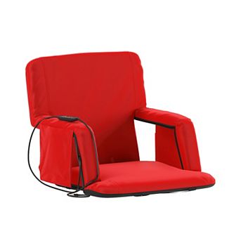 Flash Furniture Foldable Reclining Stadium Chair with Backpack Straps and Heated Seat