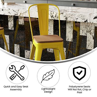 Flash Furniture All-Weather Commercial Counter Stool with Removable Back & Poly Resin Seat