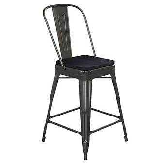 Flash Furniture All-Weather Commercial Counter Stool with Removable Back & Poly Resin Seat