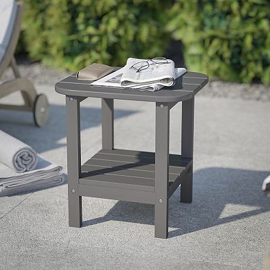 Flash Furniture Commercial Grade All-Weather Adirondack Style Patio Side Table
