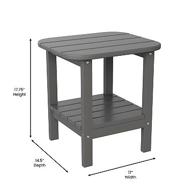 Flash Furniture Commercial Grade All-Weather Adirondack Style Patio Side Table