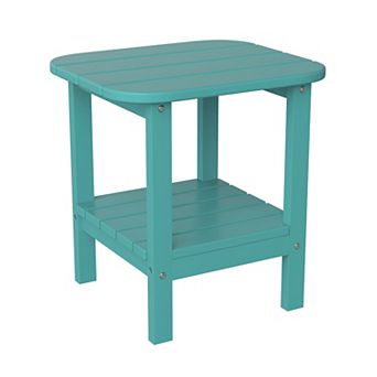 Flash Furniture Commercial Grade All-Weather Adirondack Style Patio Side Table