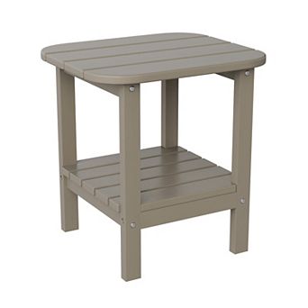 Flash Furniture Commercial Grade All-Weather Adirondack Style Patio Side Table