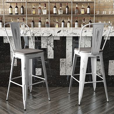 Flash Furniture All-Weather Bar Height Stool with Poly Resin Seat