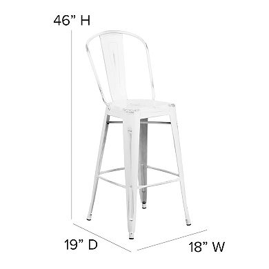 Flash Furniture All-Weather Bar Height Stool with Poly Resin Seat