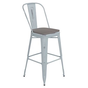 Flash Furniture All-Weather Bar Height Stool with Poly Resin Seat