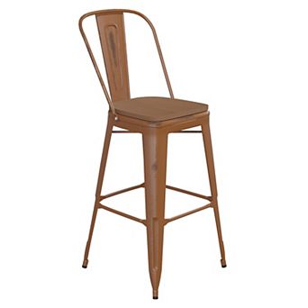 Flash Furniture All-Weather Bar Height Stool with Poly Resin Seat