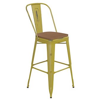 Flash Furniture All-Weather Bar Height Stool with Poly Resin Seat