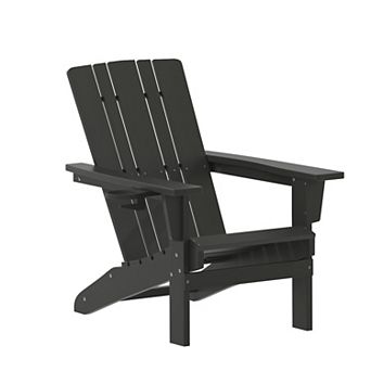 Flash Furniture Commercial Grade All-Weather Adirondack Chair with Swiveling Cupholder