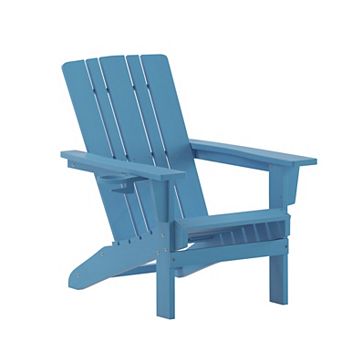 Flash Furniture Commercial Grade All-Weather Adirondack Chair with Swiveling Cupholder