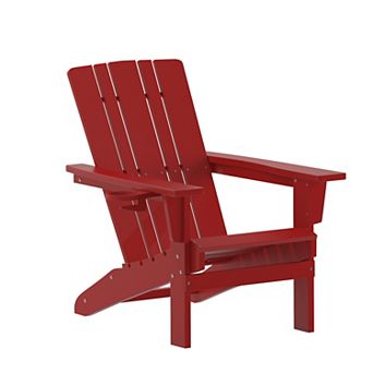Flash Furniture Commercial Grade All-Weather Adirondack Chair with Swiveling Cupholder