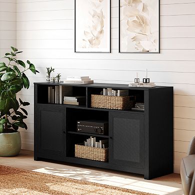 Merrick Lane Buffet TV Stand with 2 Soft Close Doors and Shelves