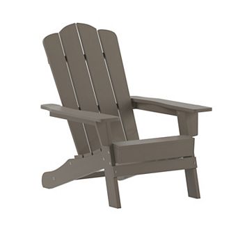 Flash Furniture Commercial Grade All-Weather Adirondack Chair with Swiveling Cupholder