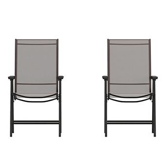 Flash Furniture Outdoor Folding Patio Sling Chair / Portable Chair (2 Pack)